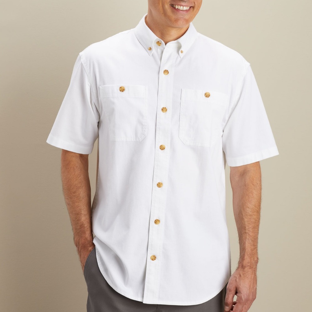✨ Duluth Trading Co White Cream Button Down Shirt
